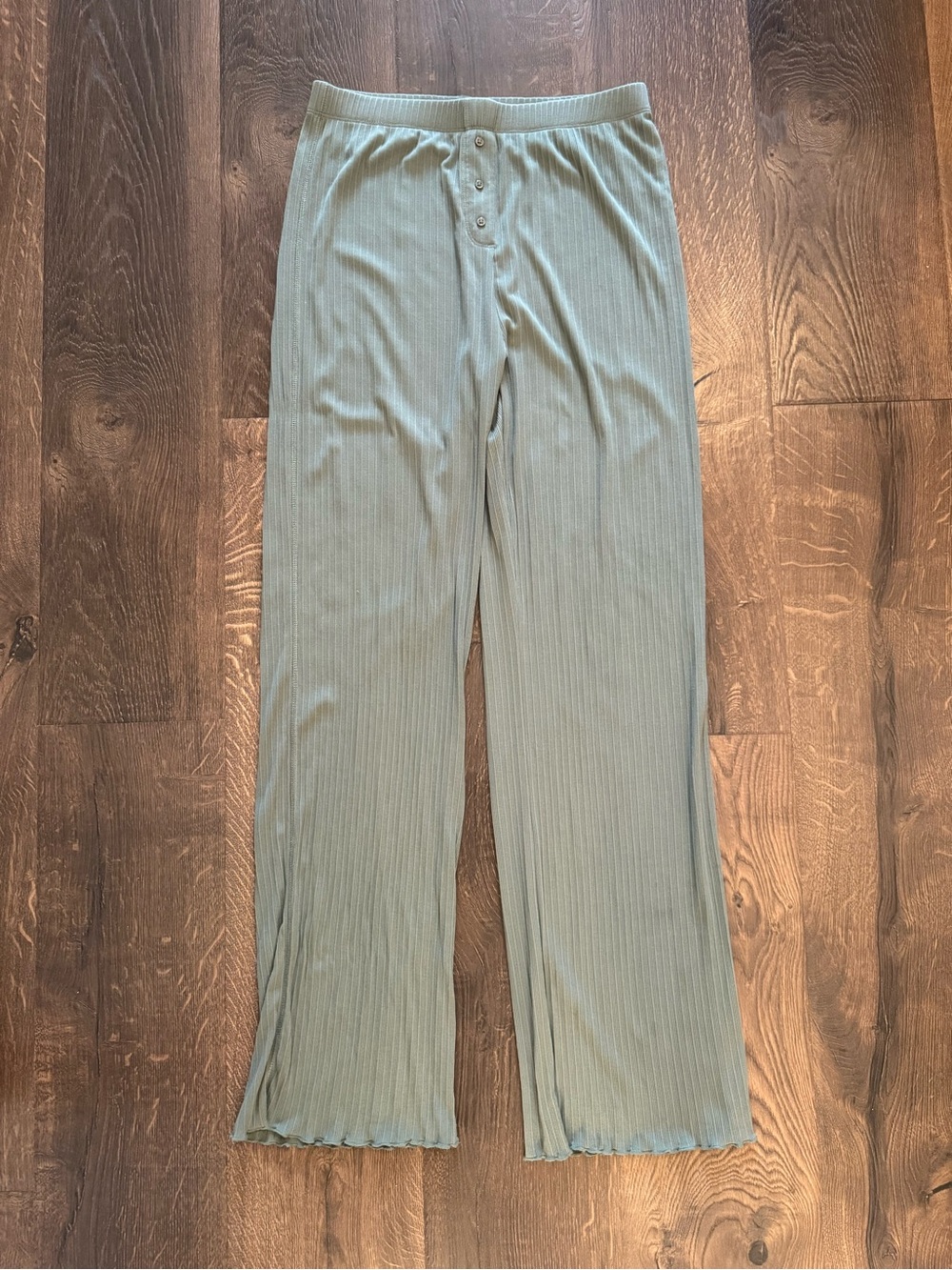 Nuuds Mini Ribbed Pajama Set, Agave green - Picture 2 of 7